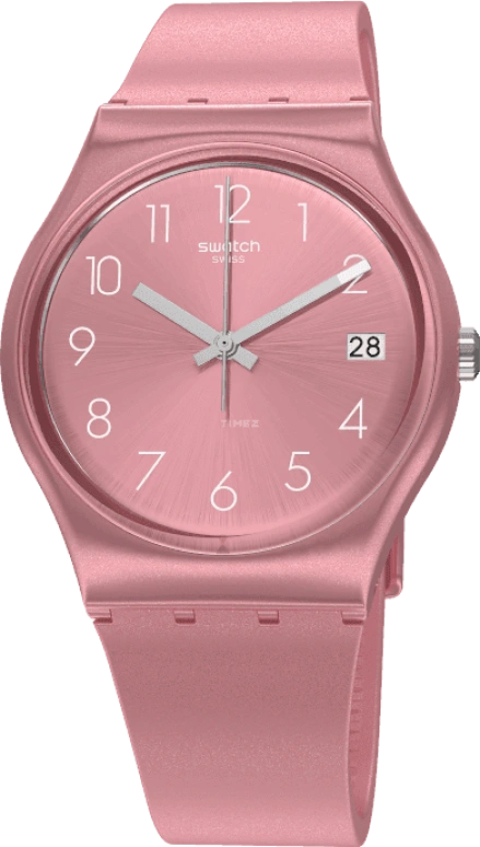 Swatch,Originals 34mm,34mm,Plastic,Pink,Sapphire,Crystal Glass,GP404