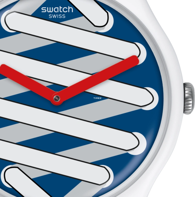 Swatch,Originals 41mm,41mm,Plastic,Blue,White,Quartz,Round,White,SUOW143