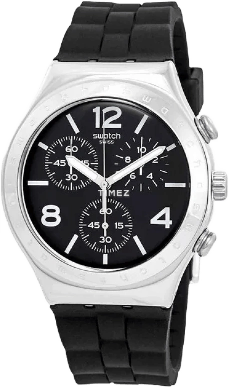 Swatch,IRONY 40mm,40mm,Stainless Steel,Black,Quartz,Chronograph,Round,YCS116