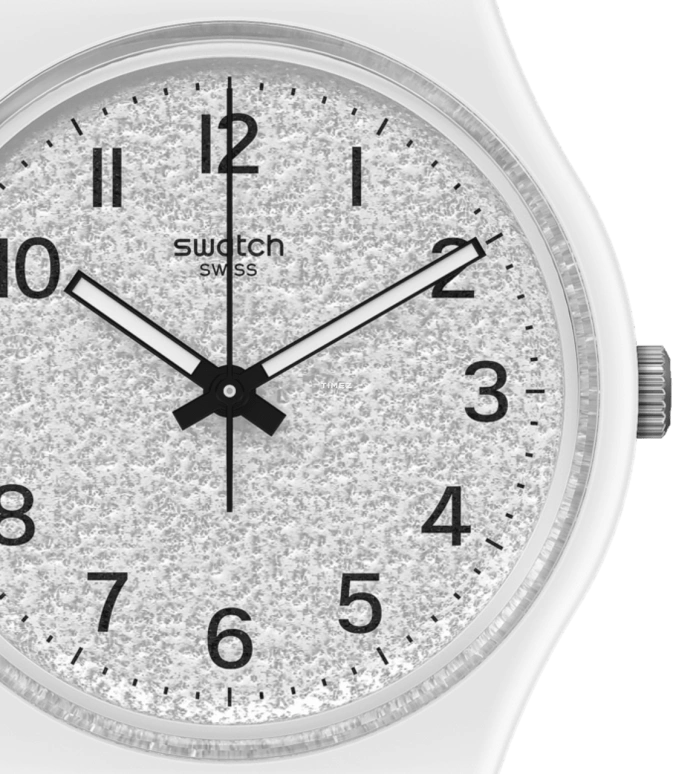 Swatch,Originals 34mm,34mm,Plastic,Grey,Quartz,Tonneau,White,GW211