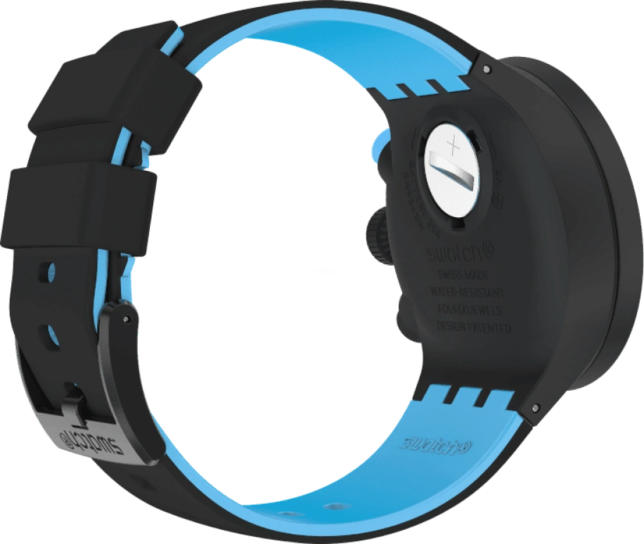 Swatch,THE BOLD 47mm,47mm,Plastic,Black,Sapphire,Crystal Glass,Closed,SB02B401