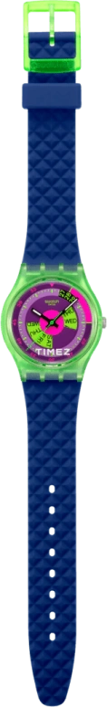 Swatch,NEON 34mm,34mm,Bio-sourced,Purple,Green,Quartz,Date,Day,SO28G704