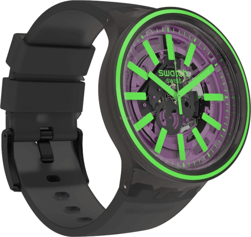 Swatch,THE BOLD 47mm,47mm,Plastic,Purple,SO27B113