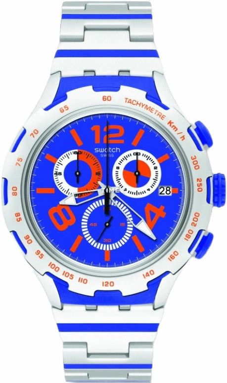 Swatch,Other 51.80x45mm,51.80x45mm,Aluminium,Purple,Quartz,Chronograph,Day,YYS4011AG