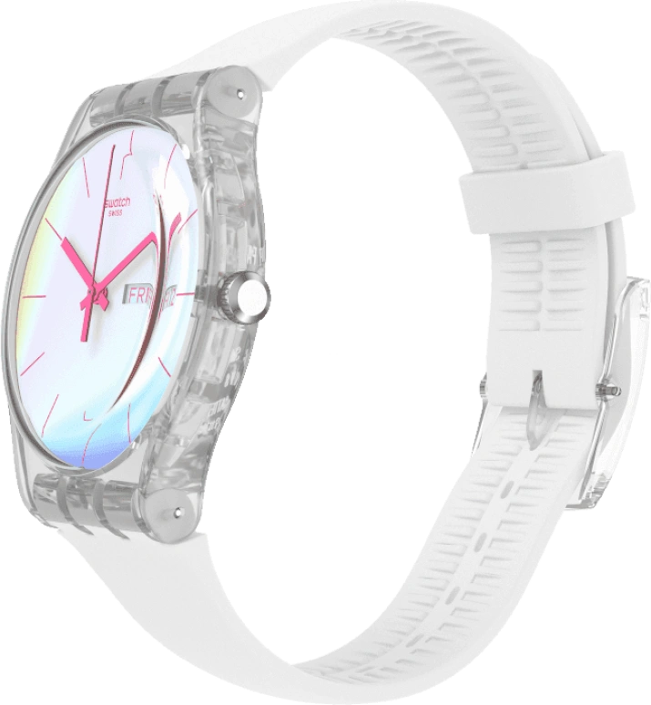 Swatch,Originals 41mm,41mm,Plastic,Blue,Pink,Sapphire,Crystal Glass,SUOK713
