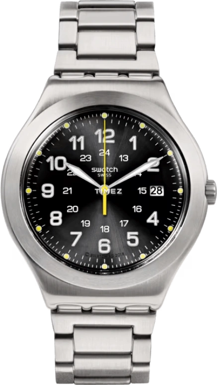 Swatch,SKIN 41mm,41mm,Stainless Steel,Black,Quartz,Day,Tonneau,YWS439GC