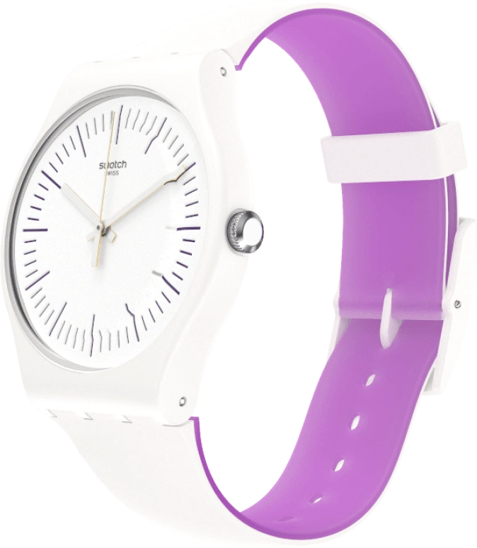 Swatch,Originals 41mm,41mm,Plastic,White,Sapphire,Crystal Glass,SUOW173