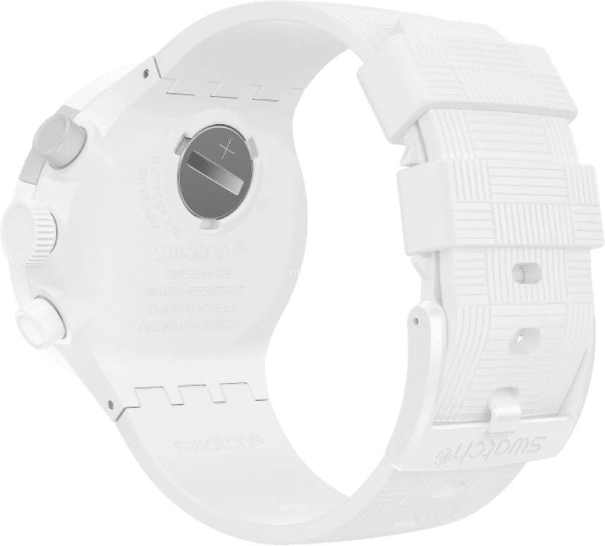Swatch,THE BOLD 47mm,47mm,Plastic,White,Sapphire,Crystal Glass,SB02W400