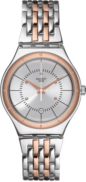Swatch,IRONY 41mm,41mm,Stainless Steel,Silver White,White,Quartz,Day,Sapphire,Crystal Glass,YWS404G