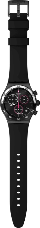 Swatch,Other 43mm,43mm,Stainless Steel,Black,Quartz,Chronograph,Day,YVB413