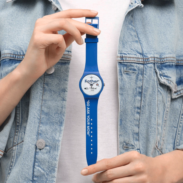 Swatch,Originals 41mm,41mm,Bio-sourced,White,Quartz,Round,Blue,SO29Z704