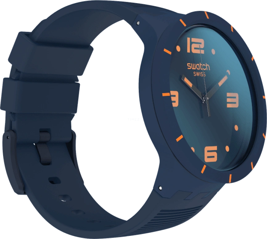 Swatch,THE BOLD 47mm,47mm,Plastic,Blue,Closed,SO27N110