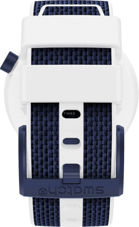 Swatch,THE BOLD 47mm,47mm,Plastic,White,Sapphire,Crystal Glass,Closed,SO27W102