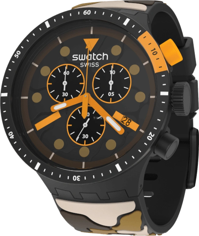 Swatch,THE BOLD 47mm,47mm,Plastic,Black,SB02B410