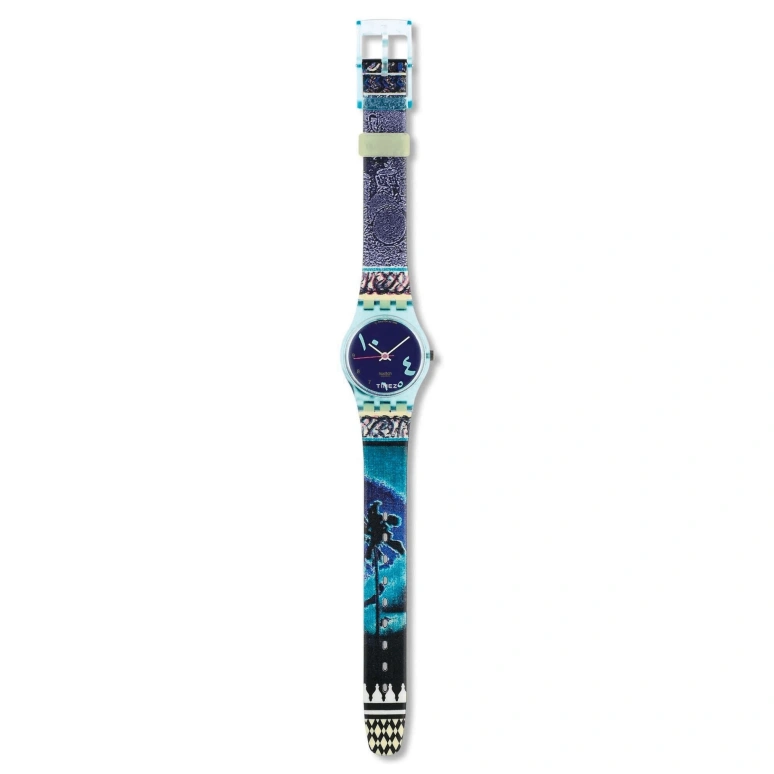 Swatch,Originals 25mm,25mm,Plastic,Blue,Quartz,Sapphire,Crystal Glass,Round,LN105
