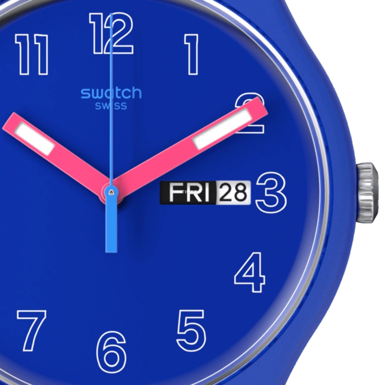 Swatch,Originals 41mm,41mm,Bio-sourced,Blue,Quartz,Date,Day,SO29N705