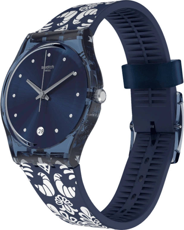 Swatch,Originals 34mm,34mm,Plastic,Blue,GN413