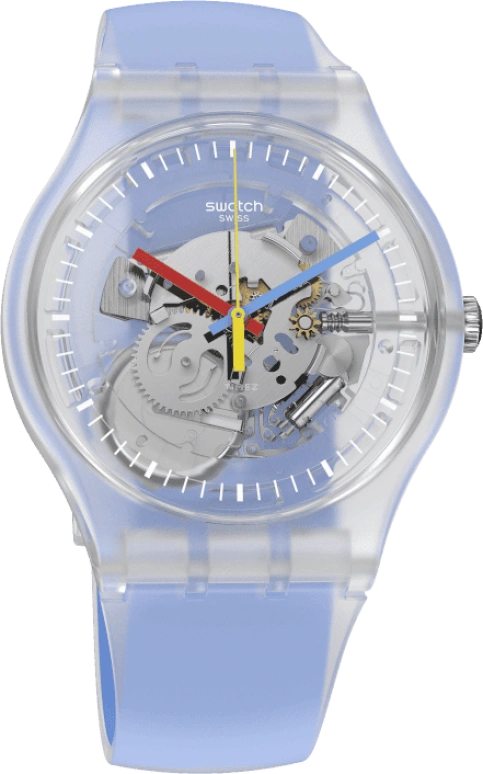 Swatch,Originals 41mm,41mm,Plastic,Skeleton,Quartz,Round,Transparent,SUOK156