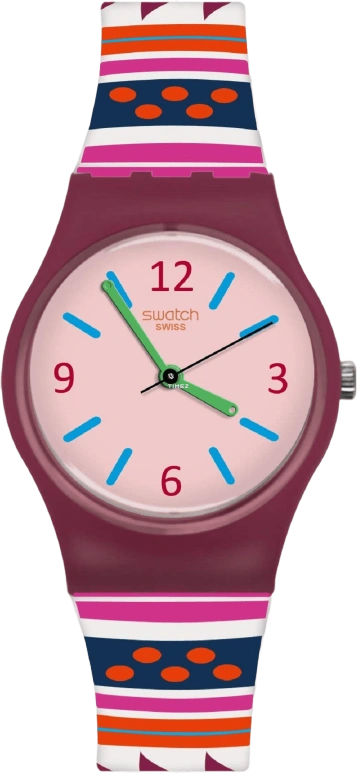 Swatch,Originals 25mm,25mm,Plastic,Pink,Quartz,Tonneau,Purple,LP152
