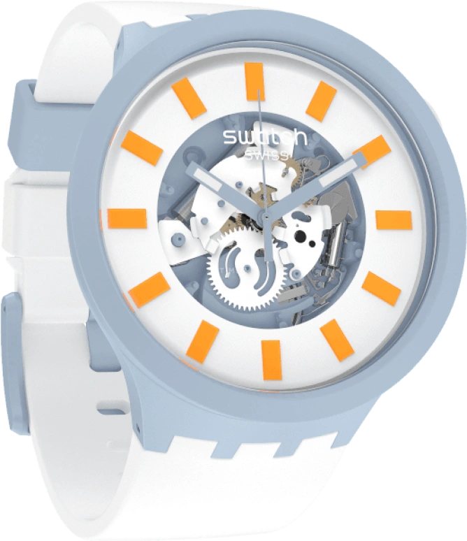 Swatch,THE BOLD 47mm,47mm,Bioceramic,Ceramic,White,SB03N101