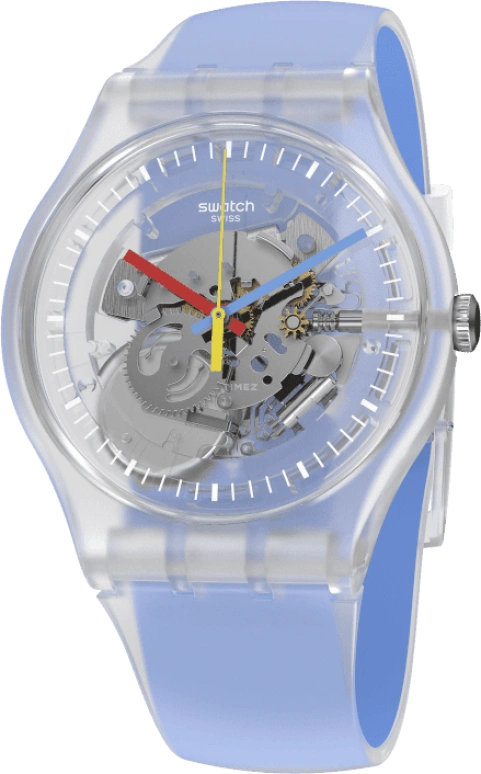 Swatch,Originals 41mm,41mm,Plastic,Skeleton,Quartz,Round,Transparent,SUOK156