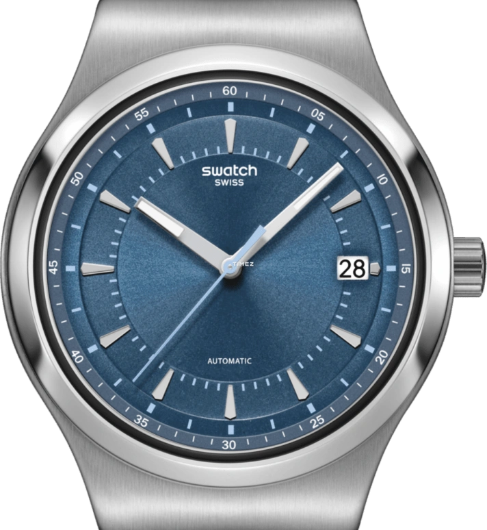 Swatch,Swatch Essentials 42mm,42mm,Stainless Steel,Blue,Quartz,Day,Round,YIS435G