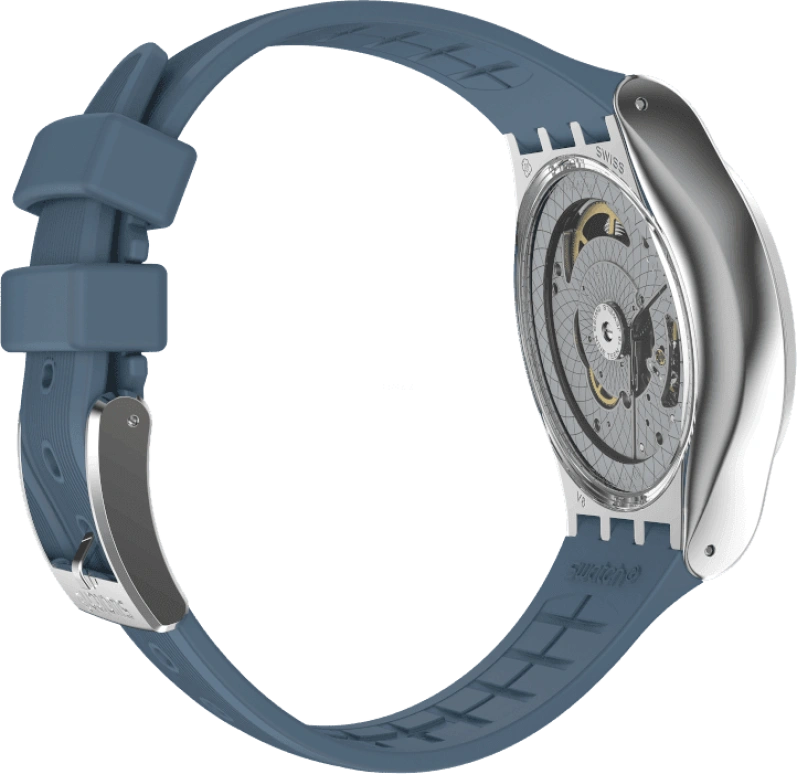 Swatch,IRONY 42mm,42mm,Stainless Steel,Blue,Open,YIS430