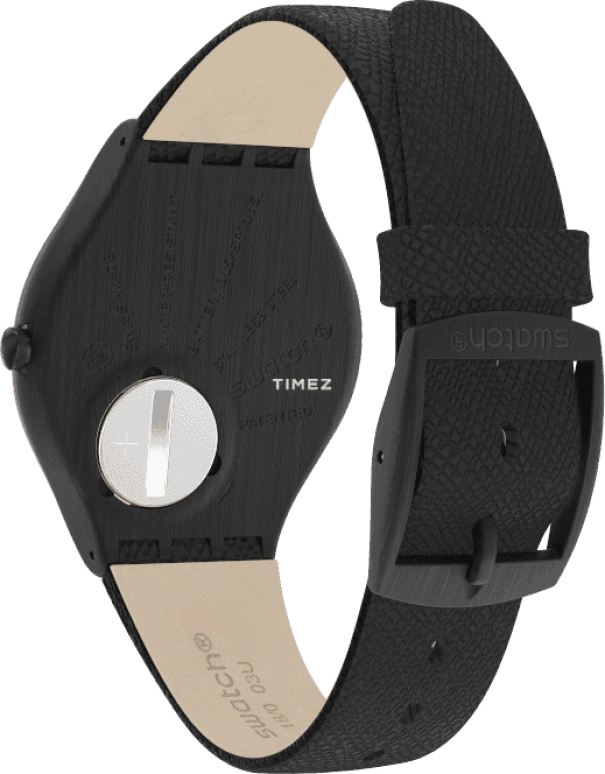 Swatch,SKIN 41mm,41mm,Stainless Steel,Black,Quartz,Round,SYXB101