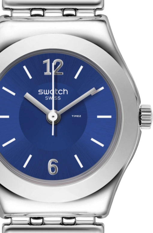 Swatch,IRONY 25mm,25mm,Stainless Steel,Blue,Quartz,Tonneau,Silver,YSS331G