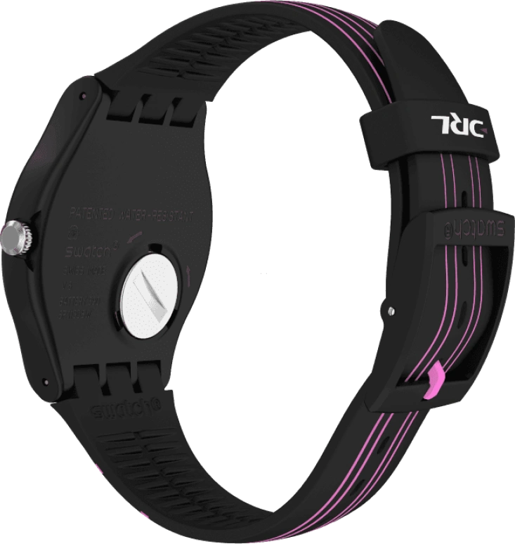 Swatch,Originals 41mm,41mm,Plastic,Black,Pink,Sapphire,Crystal Glass,SUOB146C