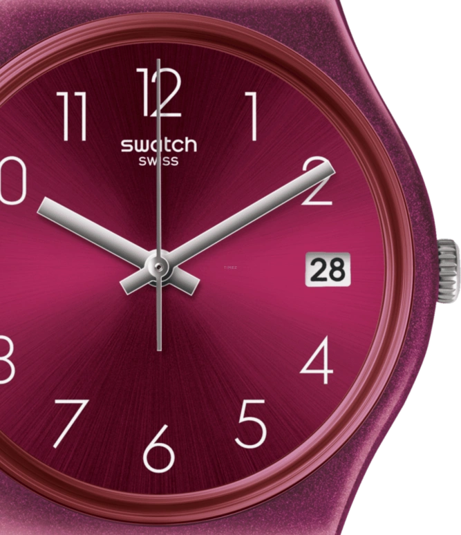 Swatch,Originals 34mm,34mm,Plastic,Purple Red,Closed,GR405