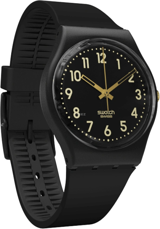Swatch,Originals 34mm,34mm,Plastic,Black,Quartz,Round,GB274