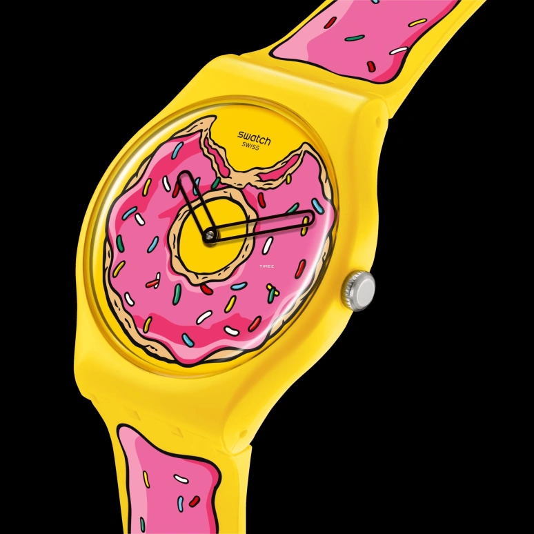 Swatch,Originals 41mm,41mm,Bio-sourced,Yellow,Pink,Quartz,Round,Yellow,SO29Z134