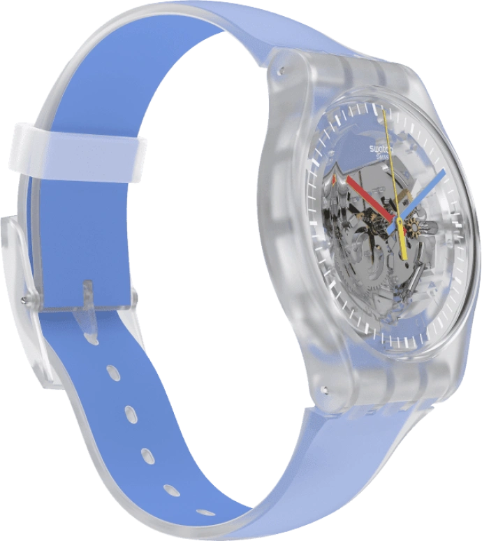 Swatch,Originals 41mm,41mm,Plastic,Skeleton,Quartz,Round,Transparent,SUOK156