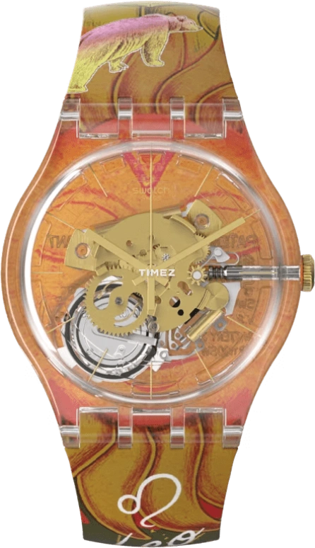 Swatch,Originals 41mm,41mm,Plastic,Transparent,Quartz,Sapphire,Crystal Glass,Round,SUOK147,SUOK147-032