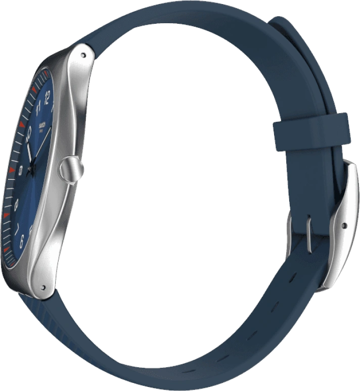 Swatch,SKIN 42mm,42mm,Stainless Steel,Blue,Quartz,Round,Silver,SS07S102