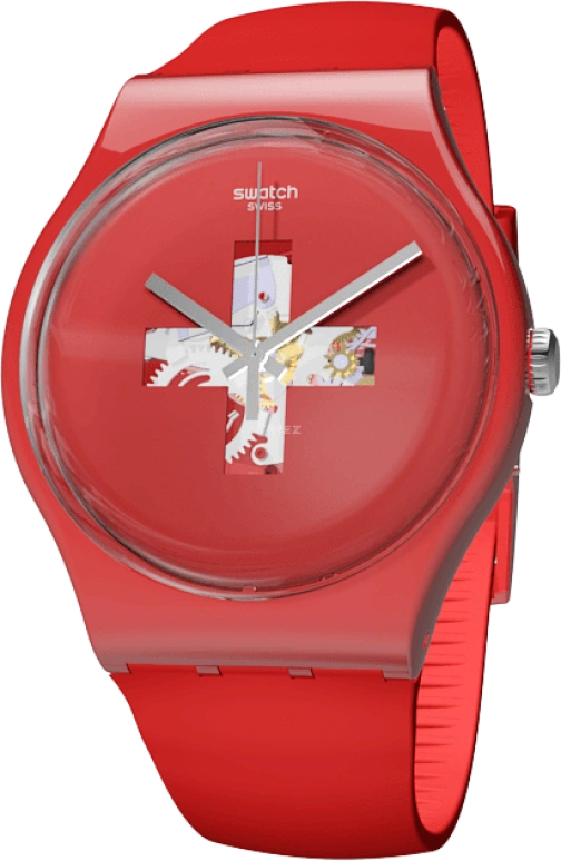 Swatch,Originals 41mm,41mm,Plastic,Red,SUOR106