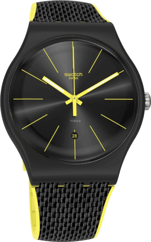Swatch,Originals 41mm,41mm,Plastic,Black,SUOB406