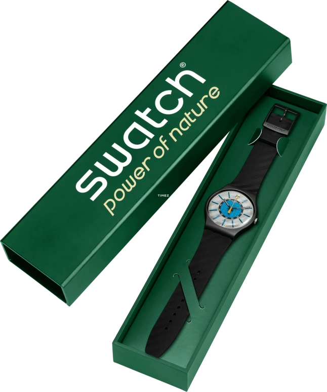 Swatch,Originals 41mm,41mm,Bioceramic,Blue,Silver,Quartz,Tonneau,Black,SO32B119