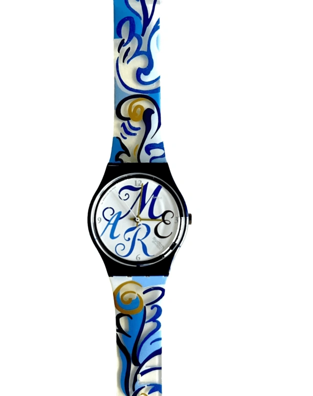 Swatch,Other 34mm,34mm,Plastic,White,Quartz,Crystal Glass,Tonneau,GN128