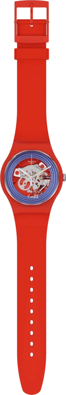 Swatch,Other 41mm,41mm,Bio-sourced,Red,Skeleton,Quartz,Sapphire,Crystal Glass,Red,SO29R103