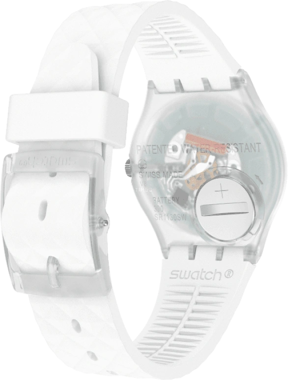 Swatch,Originals 34mm,34mm,Plastic,White,Quartz,Baton,GE286