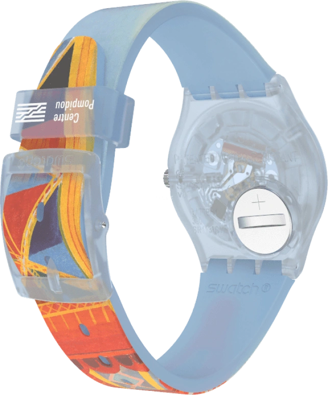 Swatch,Originals 34mm,34mm,Plastic,Blue,Quartz,Sapphire,Crystal Glass,Round,GZ357