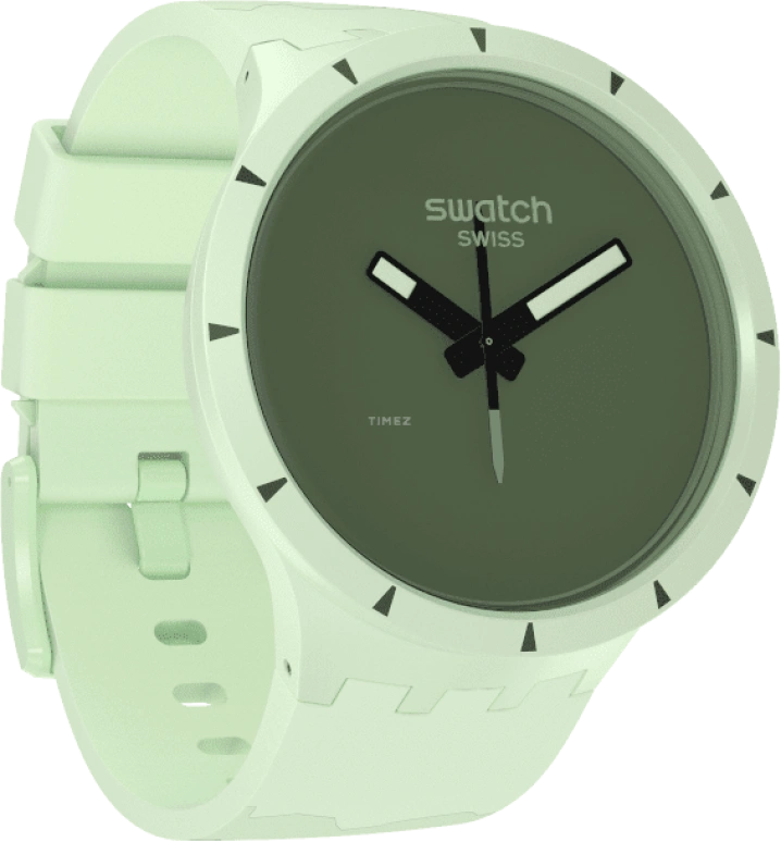 Swatch,THE BOLD 47mm,47mm,Bioceramic,Ceramic,Green,Quartz,Sapphire,Crystal Glass,Round,SB03G100