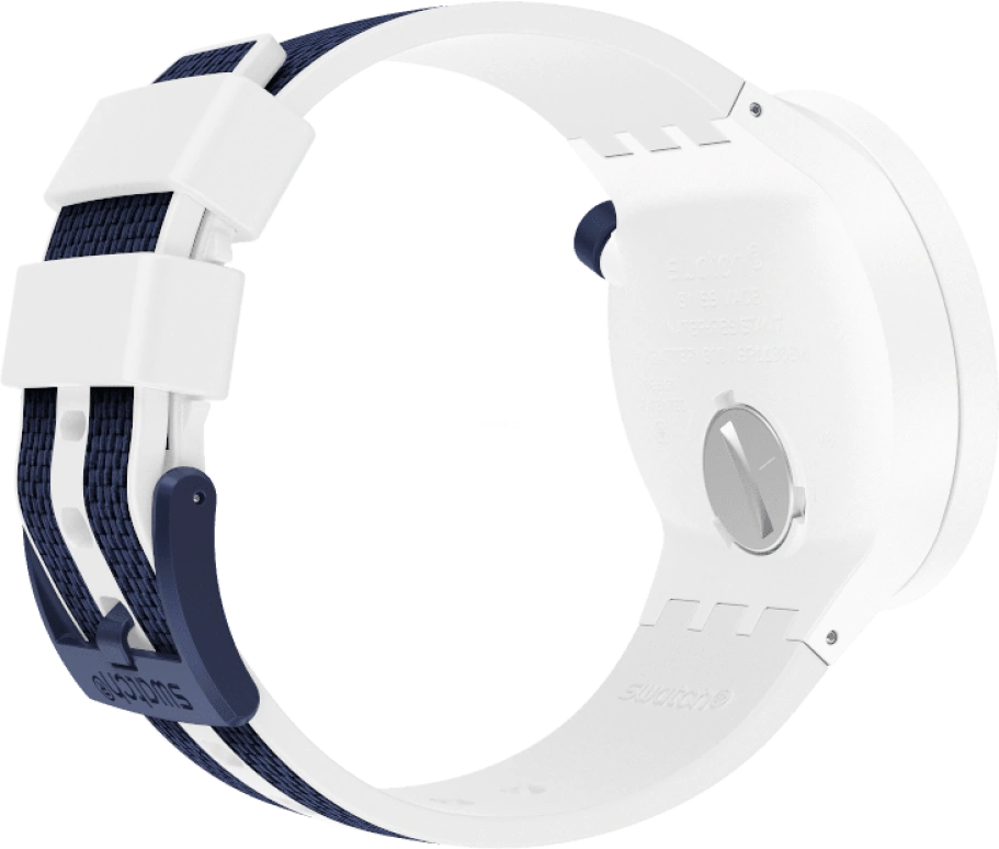 Swatch,THE BOLD 47mm,47mm,Plastic,White,Sapphire,Crystal Glass,Closed,SO27W102