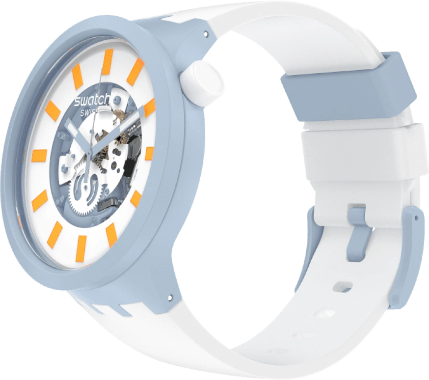 Swatch,THE BOLD 47mm,47mm,Bioceramic,Ceramic,White,SB03N101