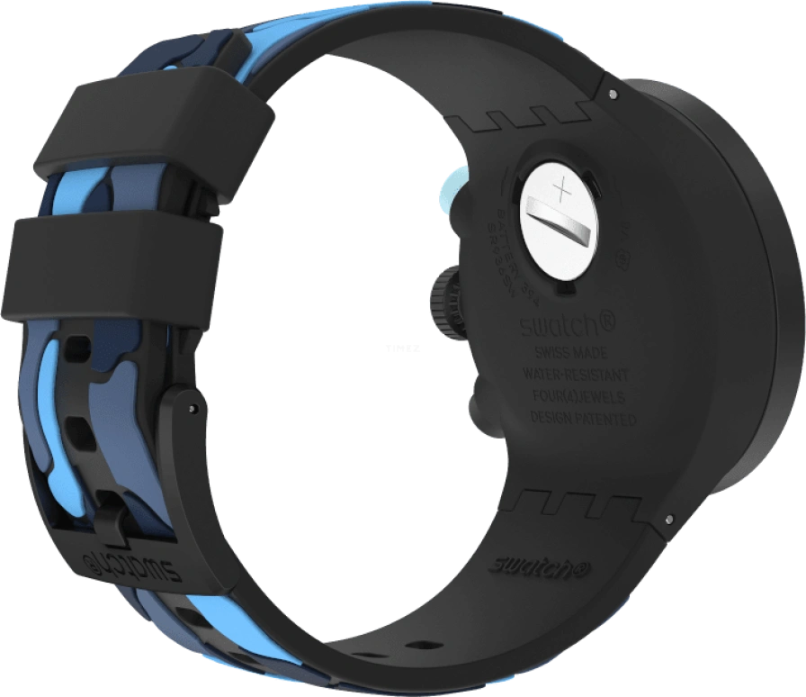 Swatch,THE BOLD 47mm,47mm,Plastic,Black,Sapphire,Crystal Glass,Closed,SB02B408