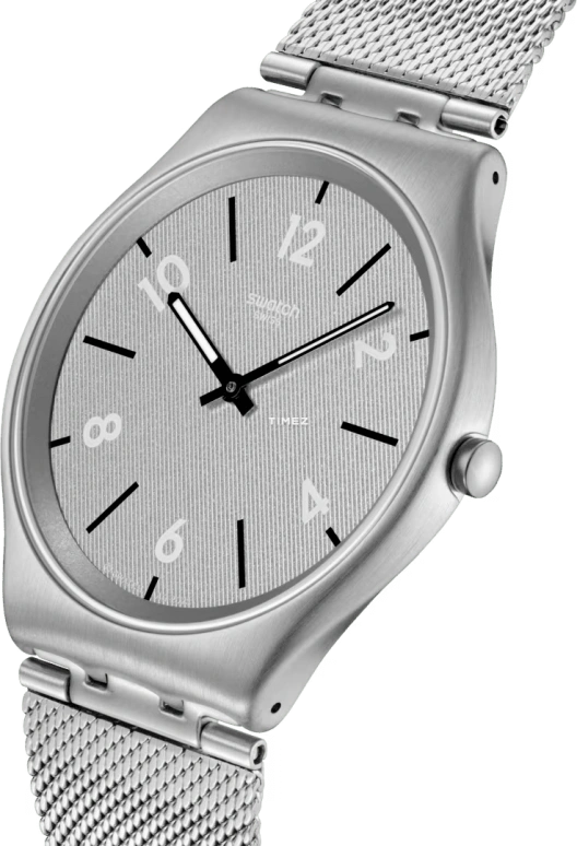 Swatch,SKIN 42mm,42mm,Stainless Steel,Grey,Automatic,Round,Gray,SS07S152M