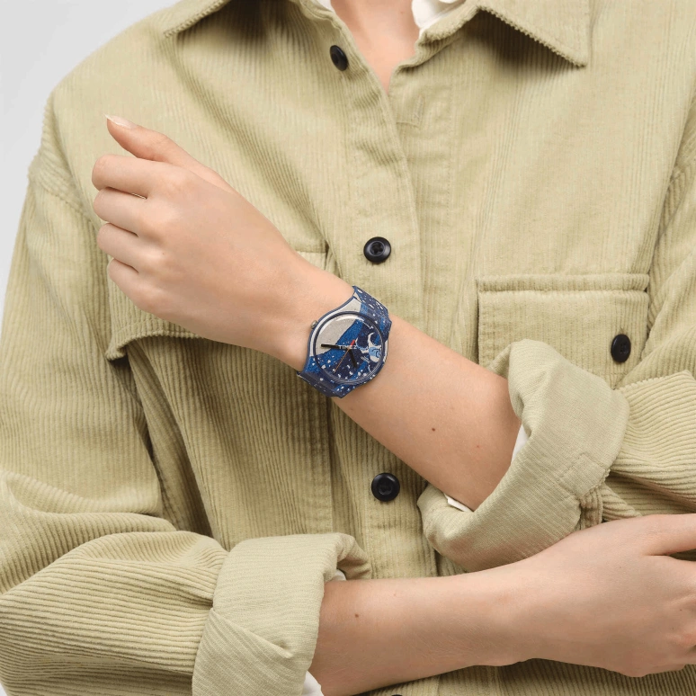 Swatch,Originals 41mm,41mm,Plastic,Blue,White,Quartz,Round,Blue,SUOZ351