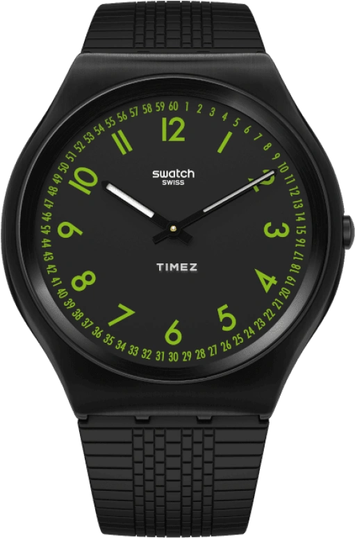 Swatch,Other 42mm,42mm,Stainless Steel,Black,Quartz,Sapphire,Crystal Glass,Round,SS07B108